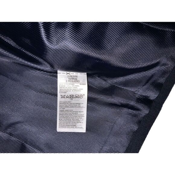 Banana Republic MarioBellucci WoolZip FrontNAVY Lined Jacket CoatWOMENS PETITE 2 - Picture 5 of 12